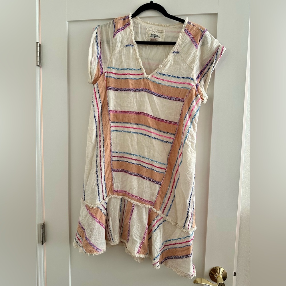Holding Horses Anthropologie Elira VNeck Striped Dress. Multicolor. Size Small